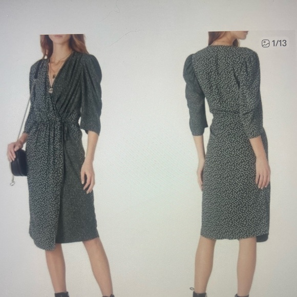 See By Chloe Dresses & Skirts - SEEby Chloe   Green and ivory  cross patterned wrap dress 
Size s-m